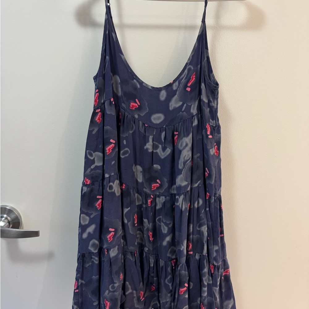 Rebecca Minkoff Navy and Pink Patterned Sleeveless Dress